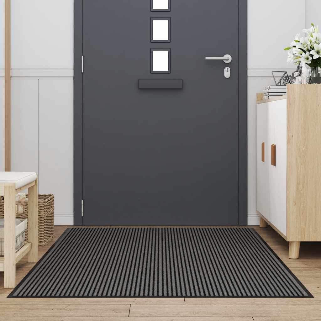 Vidaxx paillasson 115x200 cm rayure noir et gris