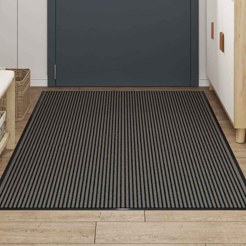 Vidaxx paillasson 115x200 cm rayure noir et gris