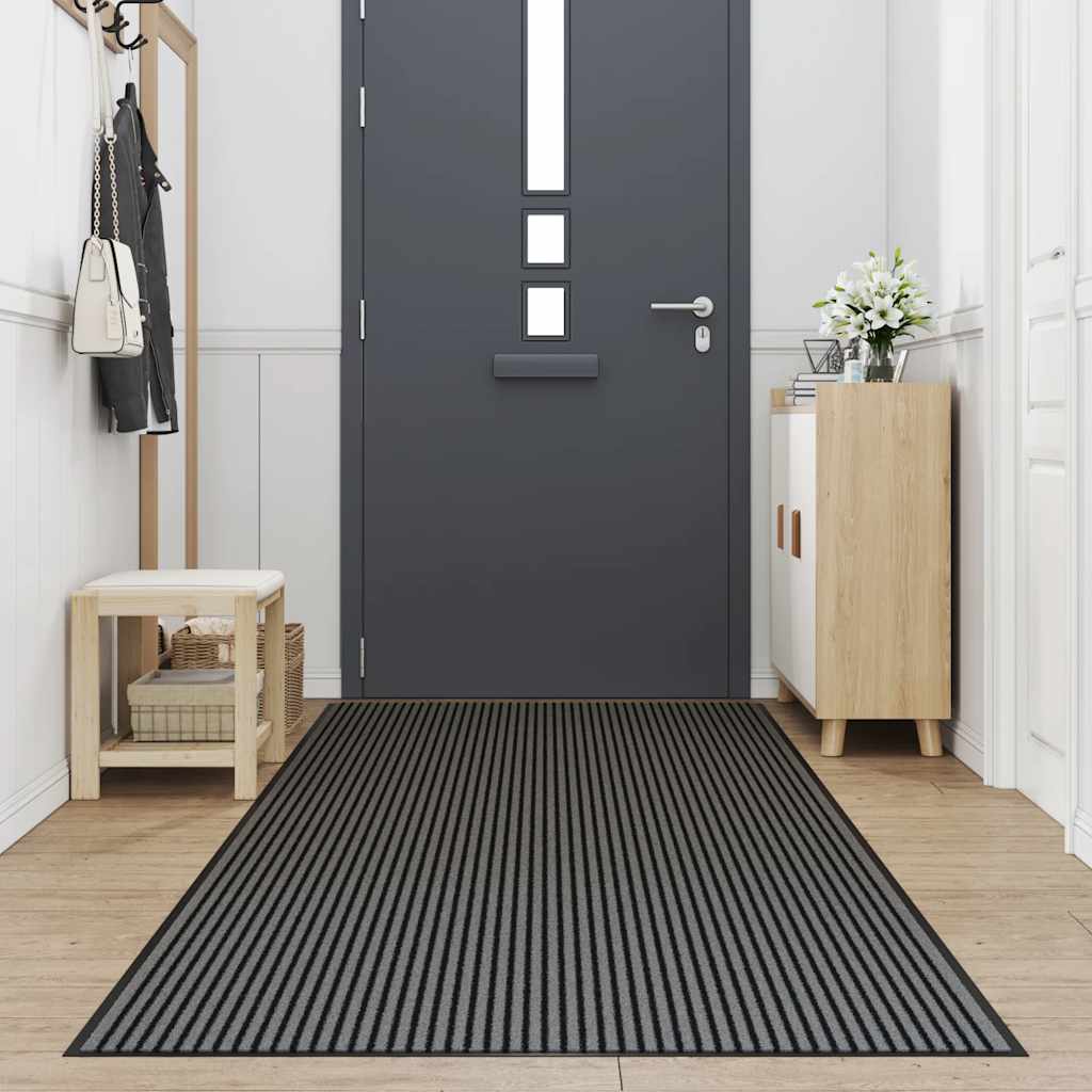 Vidaxx paillasson 115x500 cm rayure noir et gris