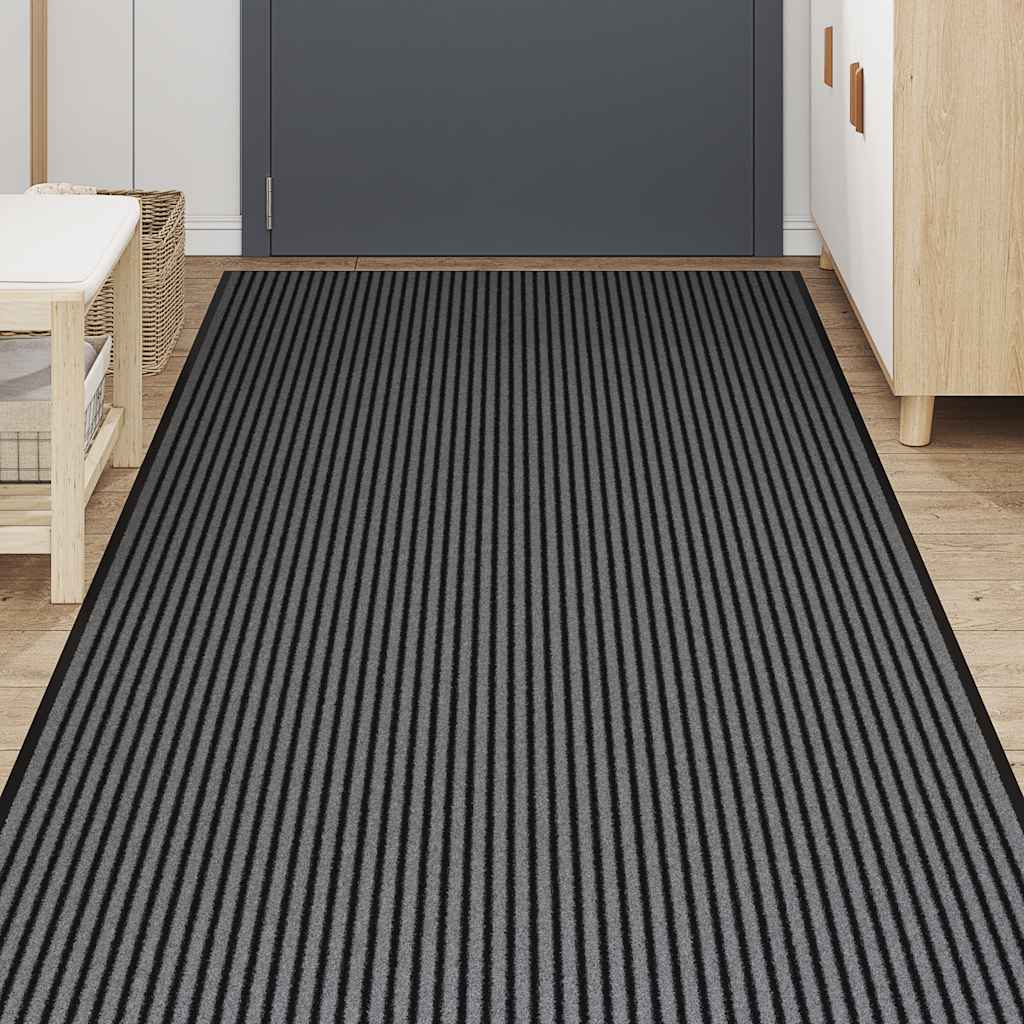 Vidaxx paillasson 115x500 cm rayure noir et gris