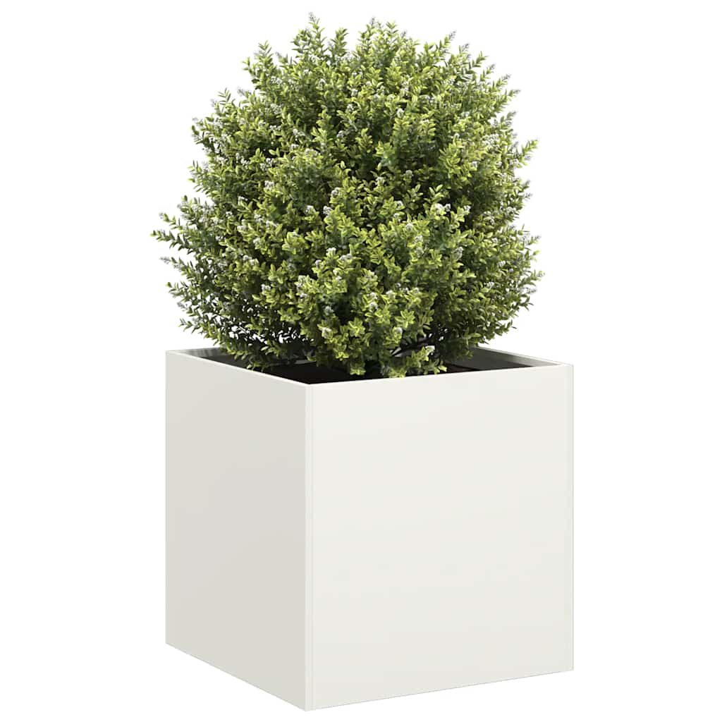 Vidaxx jardinière 40x40x40 cm acier laminé à froid blanc