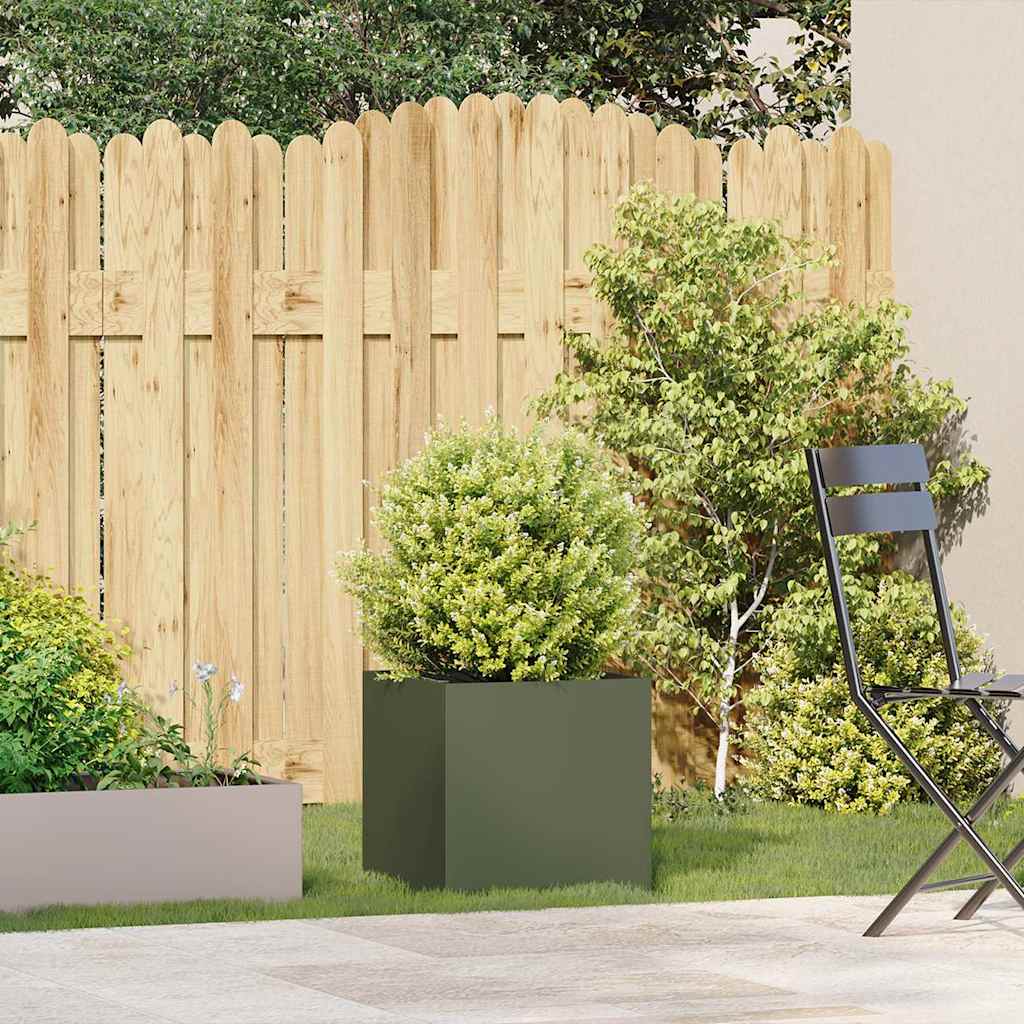 Vidaxx jardinière 40x40x40 cm acier laminé à froid vert olive
