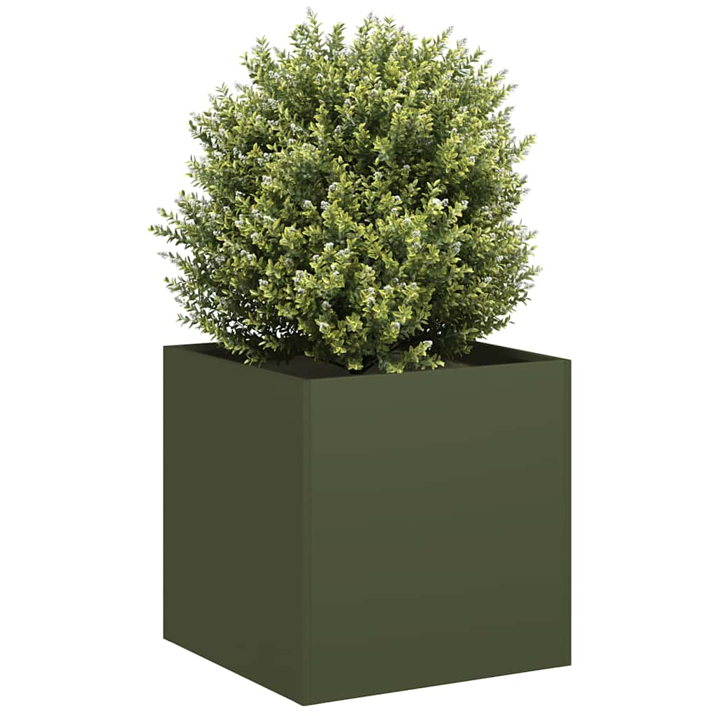 Vidaxx jardinière 40x40x40 cm acier laminé à froid vert olive