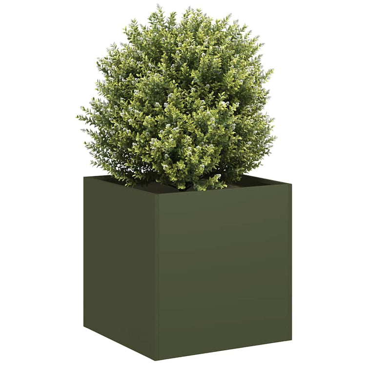 Vidaxx jardinière 40x40x40 cm acier laminé à froid vert olive