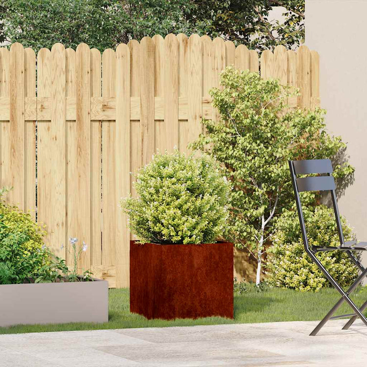 Vidaxx jardinière rouillé 40x40x40 cm acier résistant aux intempéries