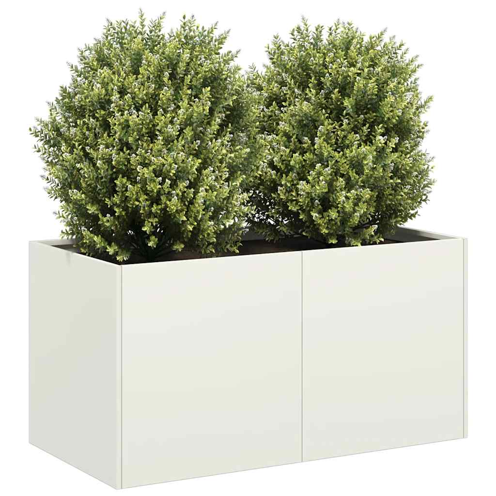Vidaxx jardinière 80x40x40 cm acier laminé à froid blanc
