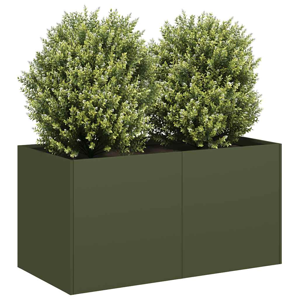 Vidaxx jardinière 80x40x40 cm acier laminé à froid vert olive