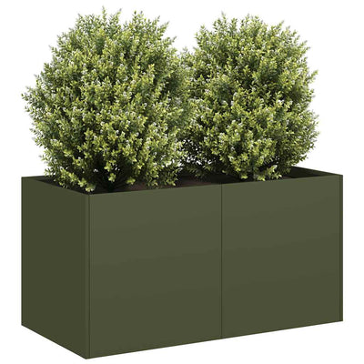 Vidaxx jardinière 80x40x40 cm acier laminé à froid vert olive