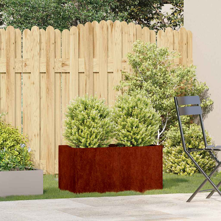 Vidaxx jardinière rouillé 80x40x40 cm acier résistant aux intempéries