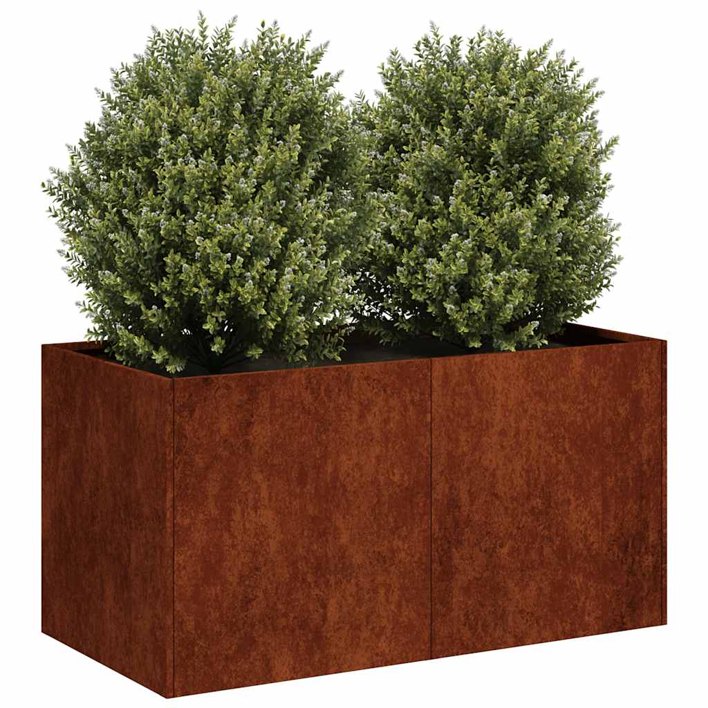 Vidaxx jardinière rouillé 80x40x40 cm acier résistant aux intempéries