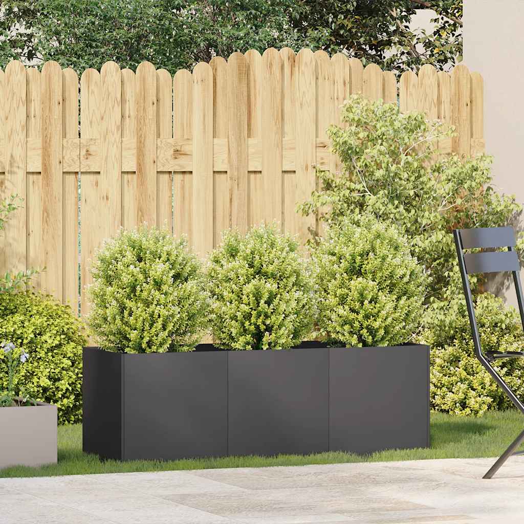 Vidaxx jardinière noir 120x40x40 cm acier laminé à froid