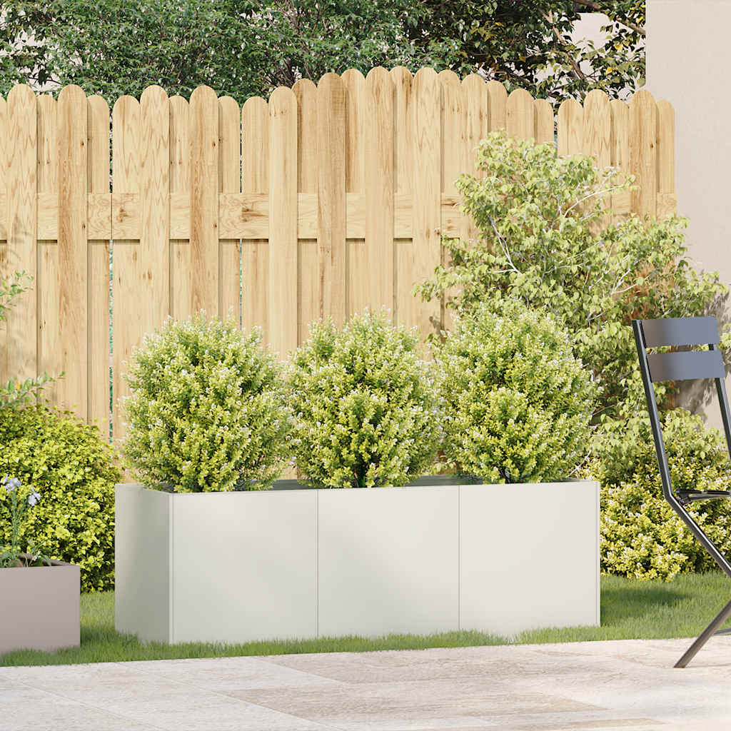 Vidaxx jardinière 120x40x40 cm acier laminé à froid blanc