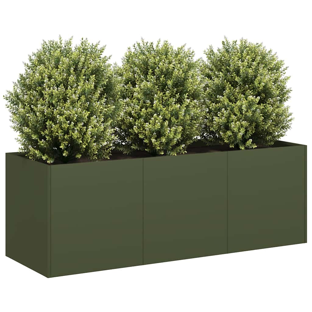 Vidaxx jardinière 120x40x40 cm acier laminé à froid vert olive