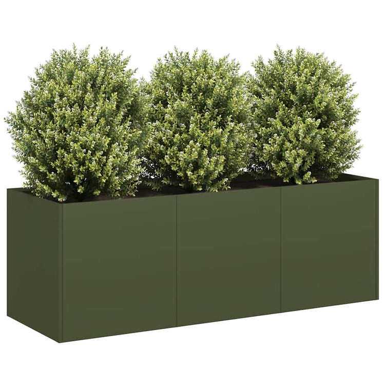 Vidaxx jardinière 120x40x40 cm acier laminé à froid vert olive