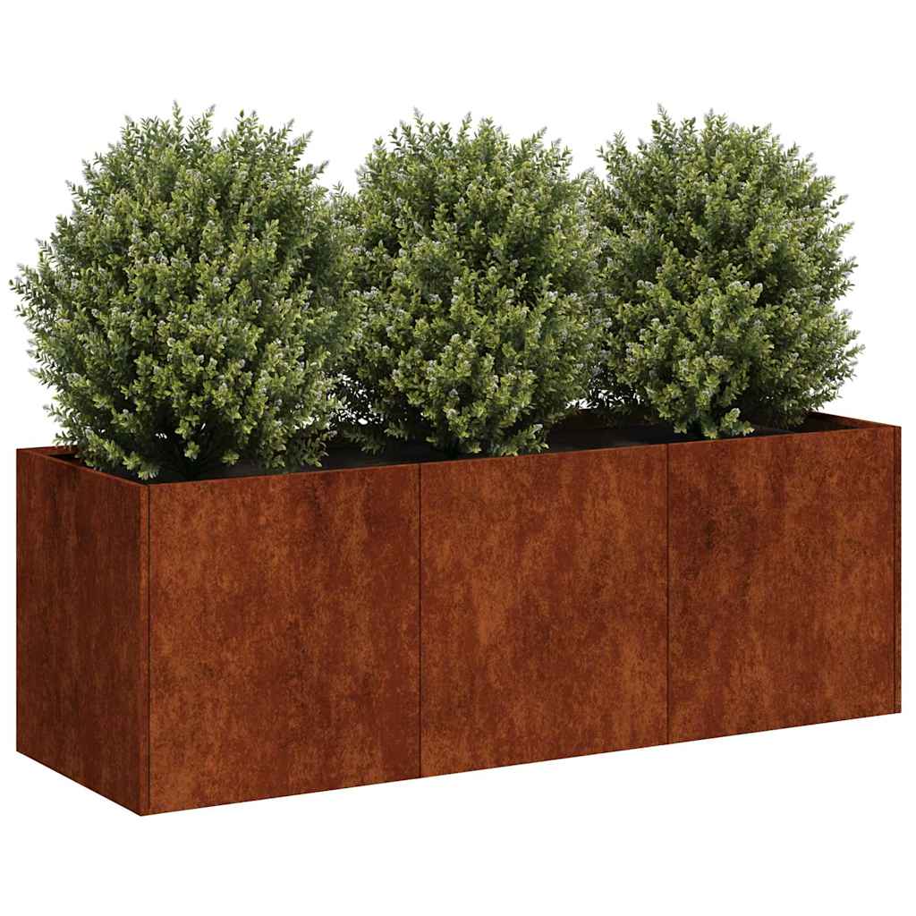 Vidaxx jardinière rouillé 120x40x40 cm acier résistant aux intempéries