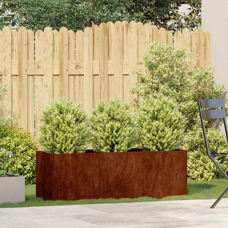 Vidaxx jardinière rouillé 120x40x40 cm acier résistant aux intempéries