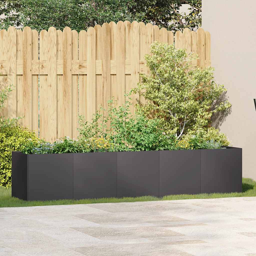 Vidaxx jardinière noir 200x40x40 cm acier laminé à froid