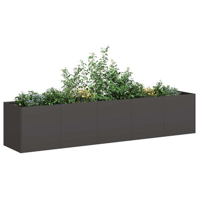 Vidaxx jardinière noir 200x40x40 cm acier laminé à froid