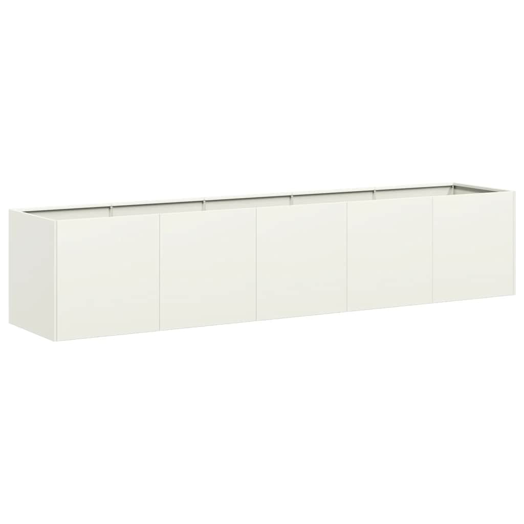 Vidaxx jardinière 200x40x40 cm acier laminé à froid blanc