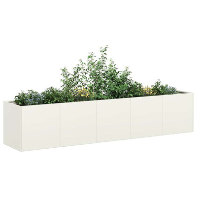 Vidaxx jardinière 200x40x40 cm acier laminé à froid blanc