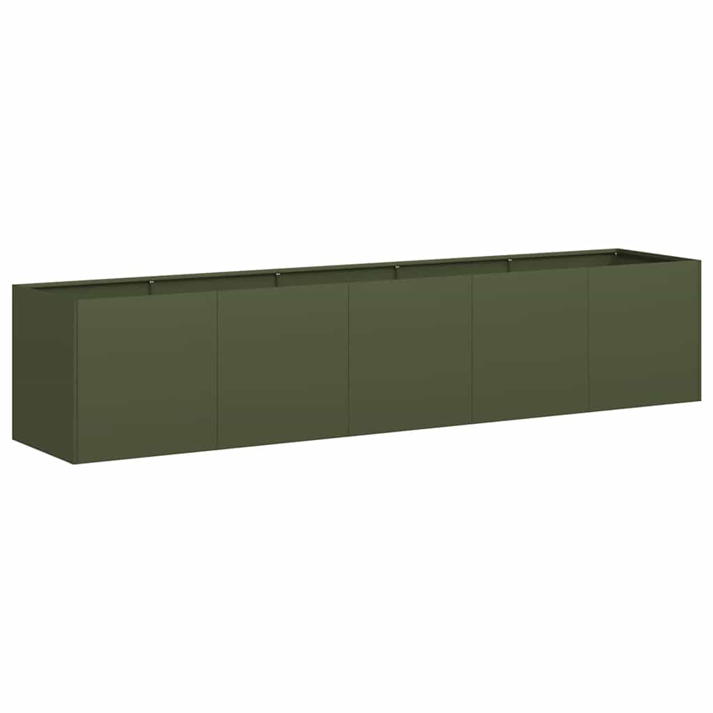 Vidaxx jardinière 200x40x40 cm acier laminé à froid vert olive