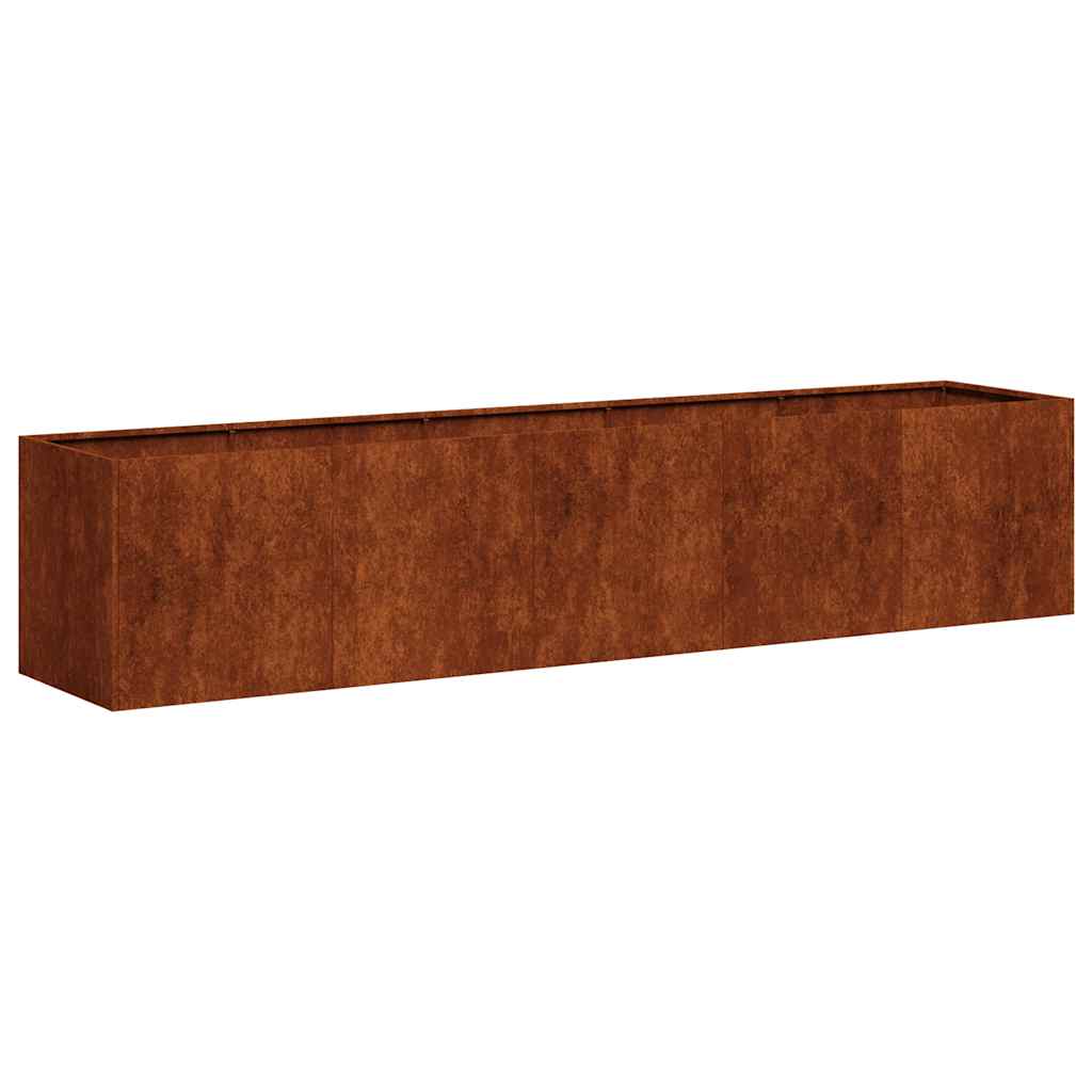 Vidaxx jardinière rouillé 200x40x40 cm acier résistant aux intempéries