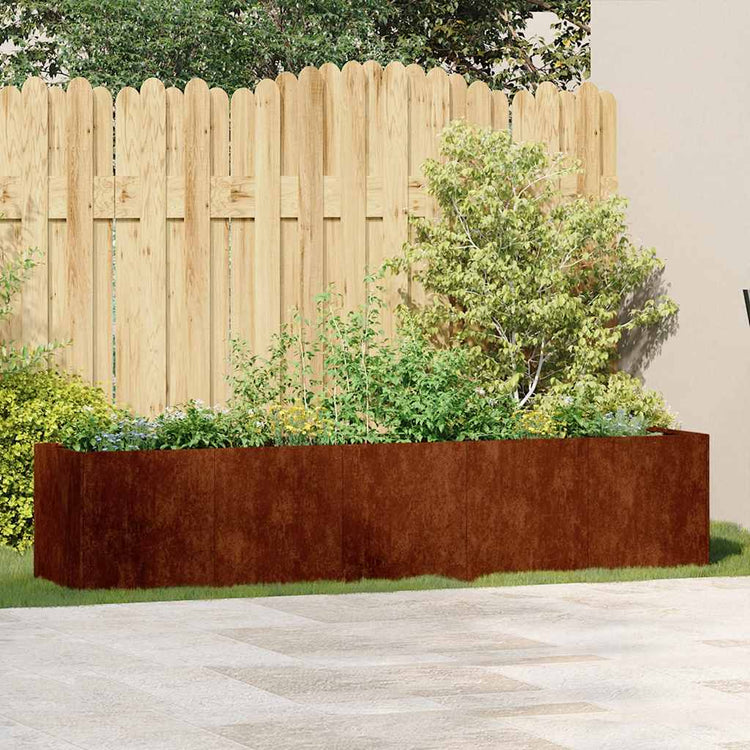 Vidaxx jardinière rouillé 200x40x40 cm acier résistant aux intempéries