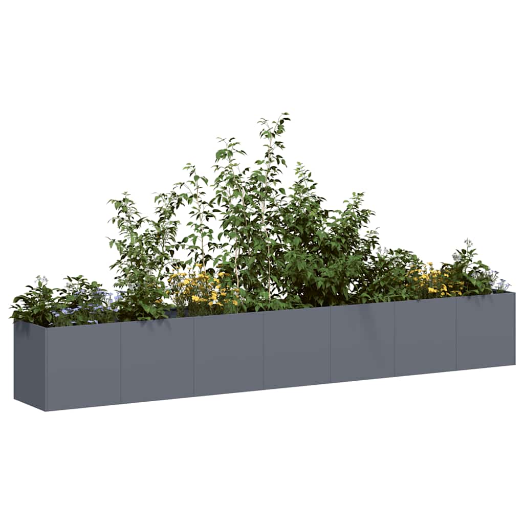 Jardinière VidaXL 280x40x40 cm acier laminé à froid anthracite