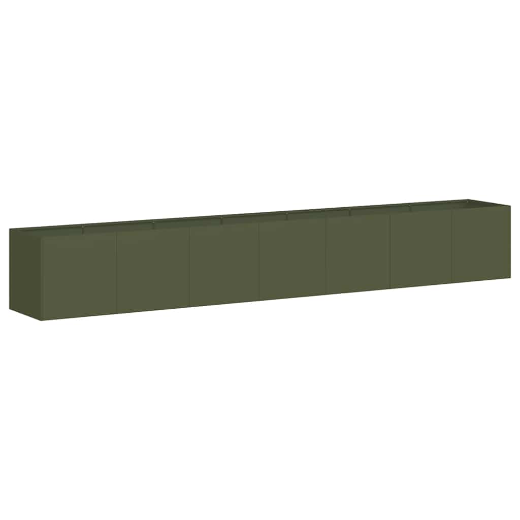Vidaxx jardinière 280x40x40 cm acier laminé à froid vert olive