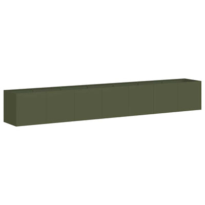Vidaxx jardinière 280x40x40 cm acier laminé à froid vert olive