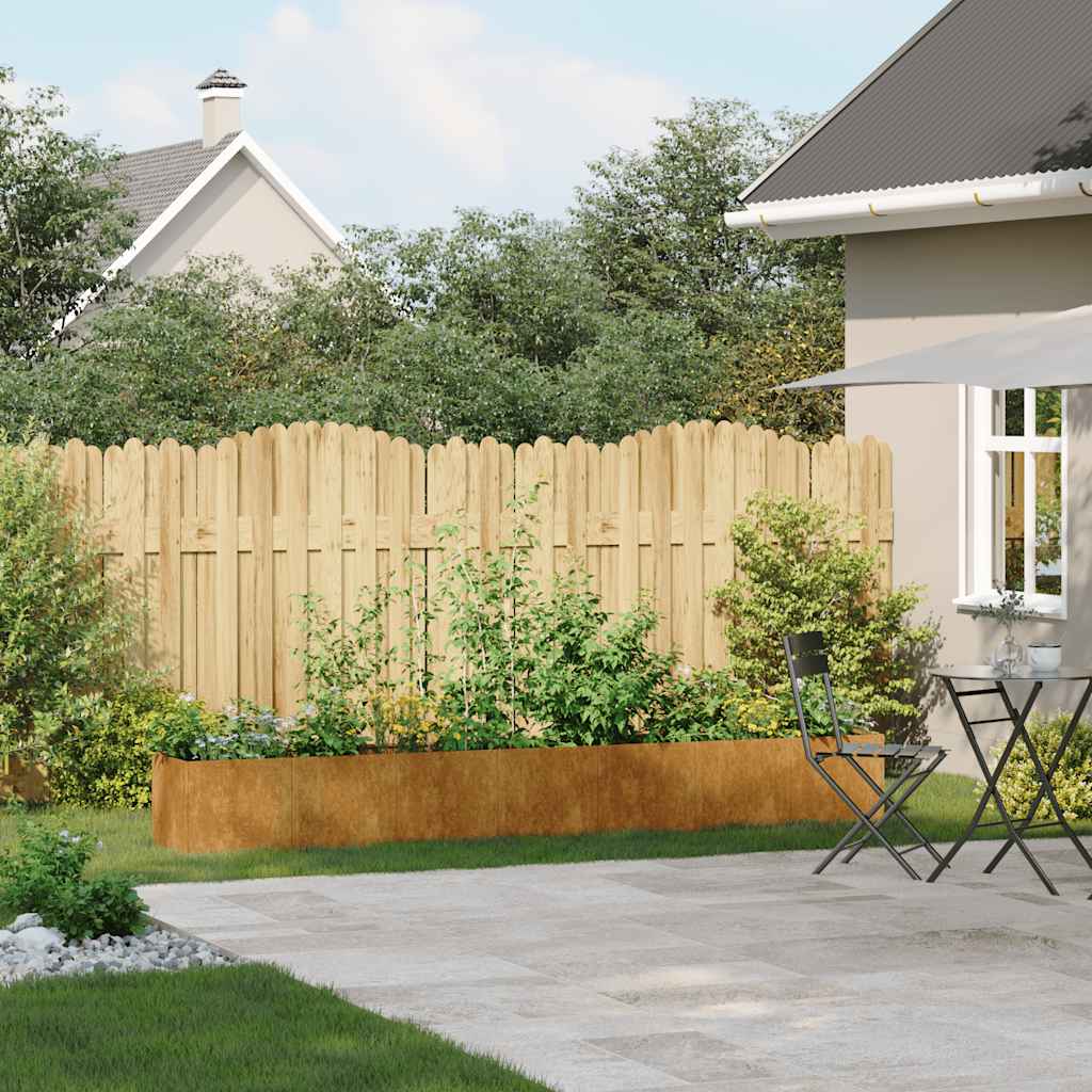 Vidaxx jardinière rouillé 280x40x40 cm acier résistant aux intempéries