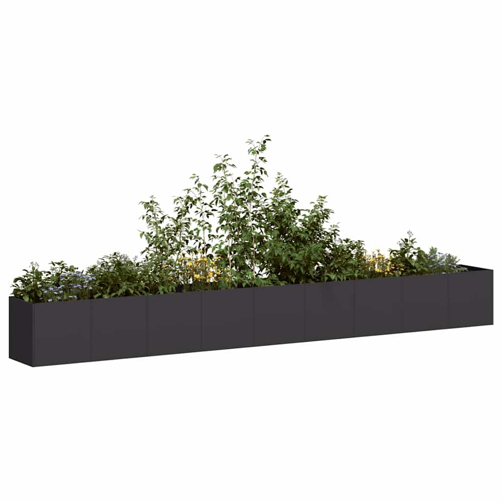 Vidaxx jardinière 360x40x40 cm acier laminé à froid noir