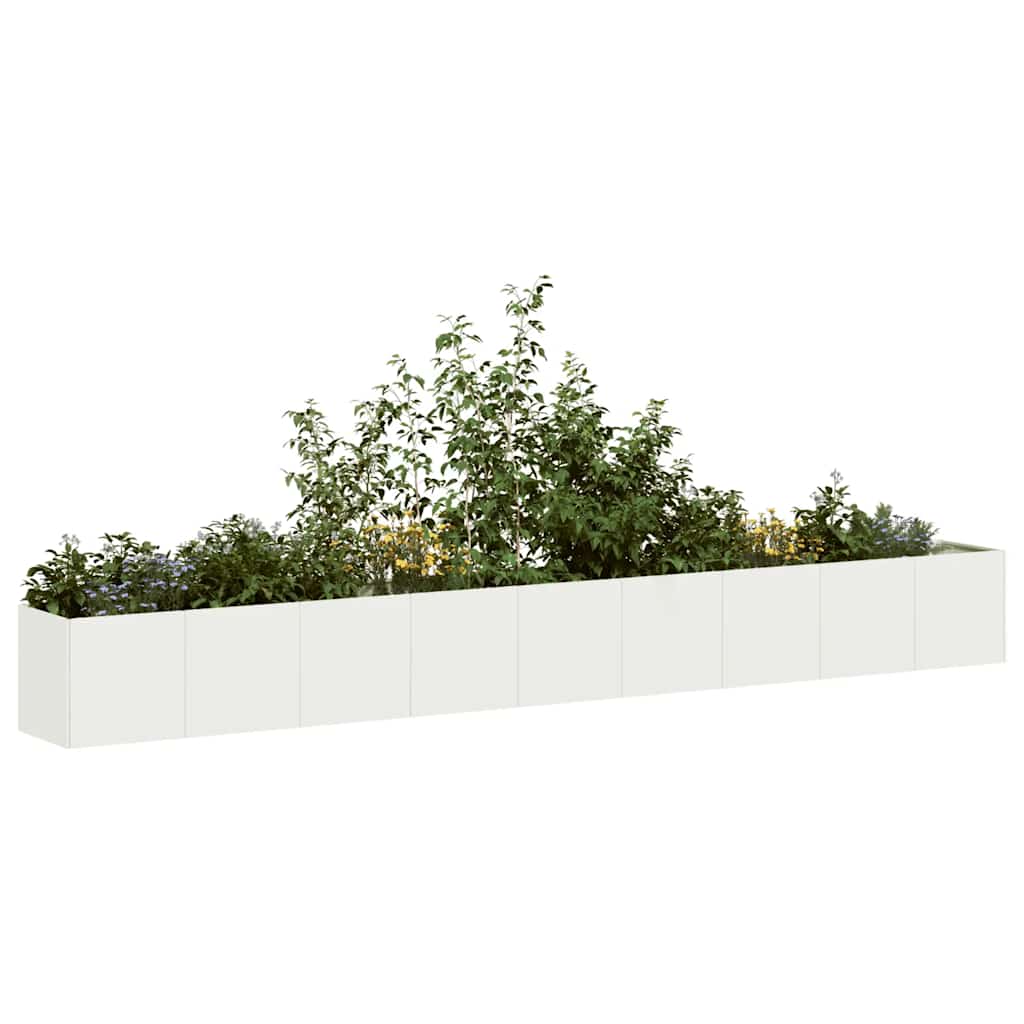 Vidaxx jardinière 360x40x40 cm acier laminé à froid blanc