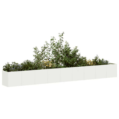 Vidaxx jardinière 360x40x40 cm acier laminé à froid blanc
