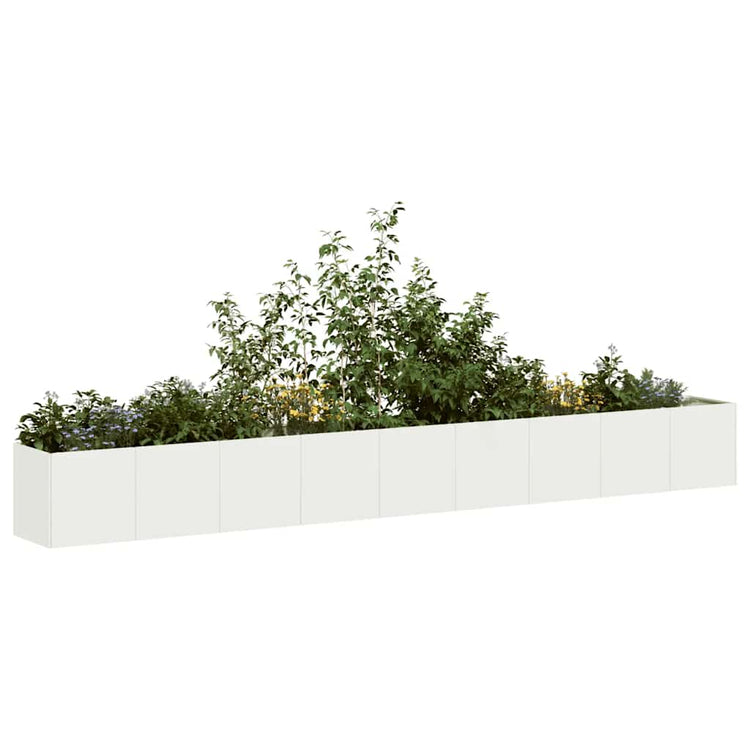 Vidaxx jardinière 360x40x40 cm acier laminé à froid blanc