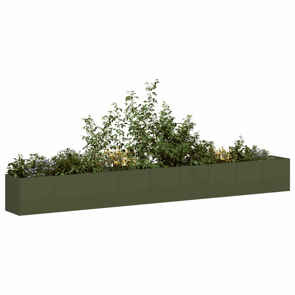Jardinière Vidaxx 360x40x40 cm acier laminé à froid vert olive