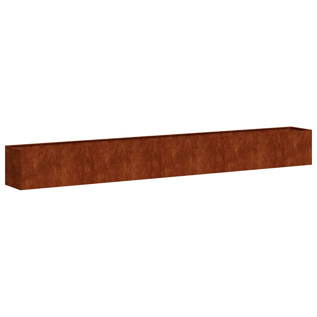 Vidaxx jardinière rouillé 360x40x40 cm acier résistant aux intempéries