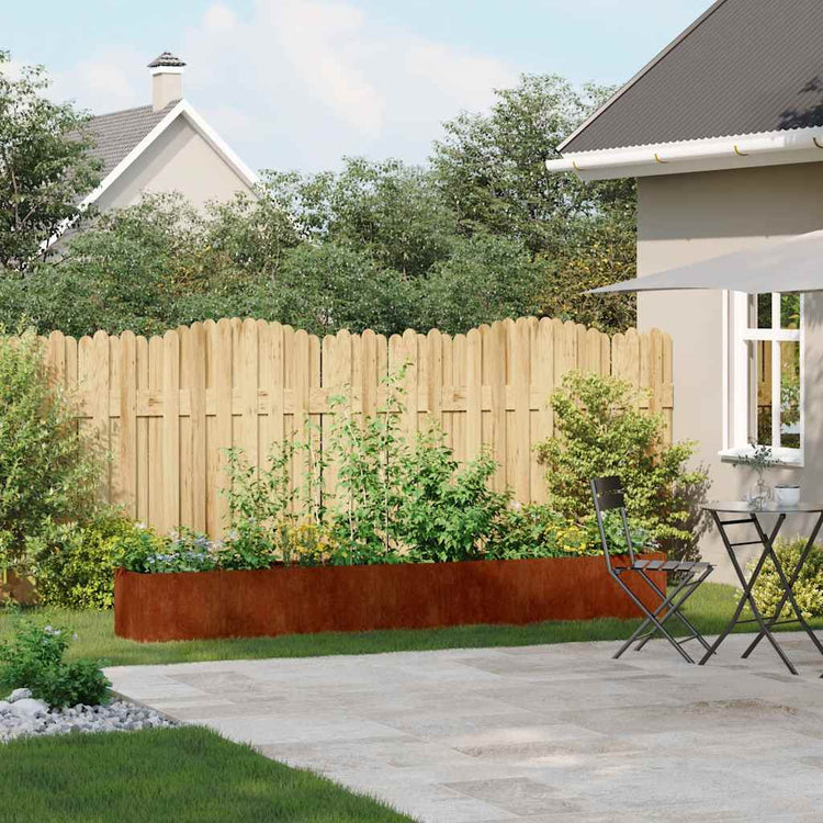 Vidaxx jardinière rouillé 360x40x40 cm acier résistant aux intempéries