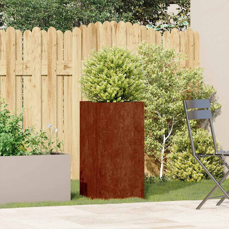 Vidaxx jardinière rouillé 40x40x80 cm acier résistant aux intempéries