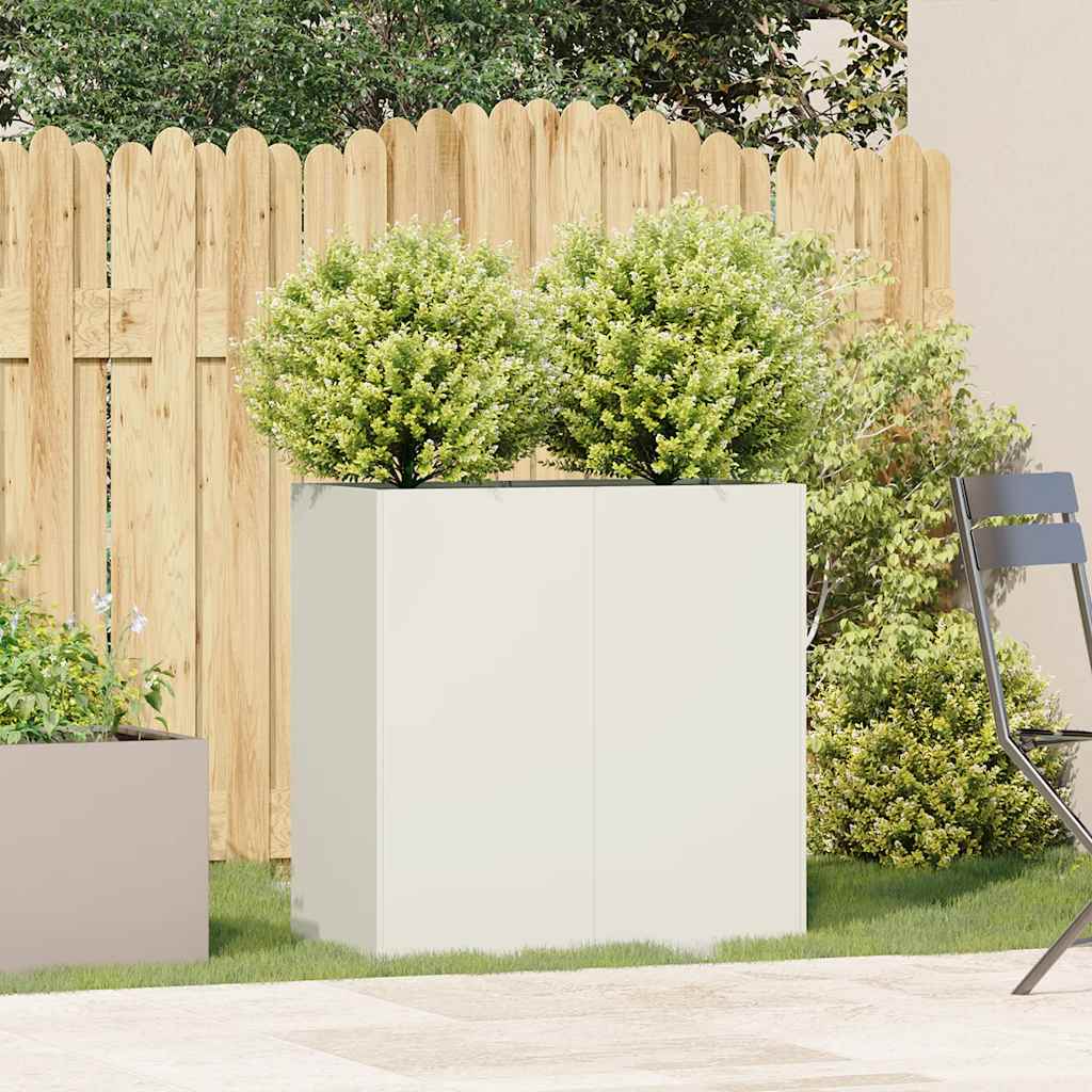 Vidaxx jardinière 40x40x80 cm acier laminé à froid blanc