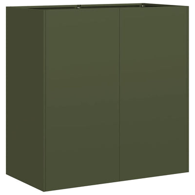 Vidaxx jardinière 40x40x80 cm acier laminé à froid vert olive