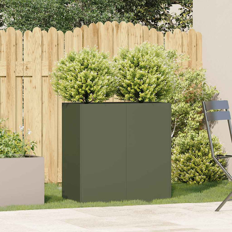 Vidaxx jardinière 40x40x80 cm acier laminé à froid vert olive