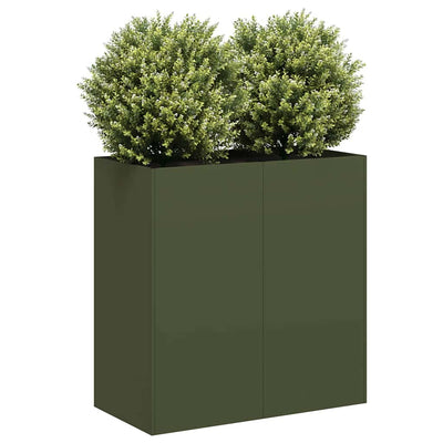 Vidaxx jardinière 40x40x80 cm acier laminé à froid vert olive