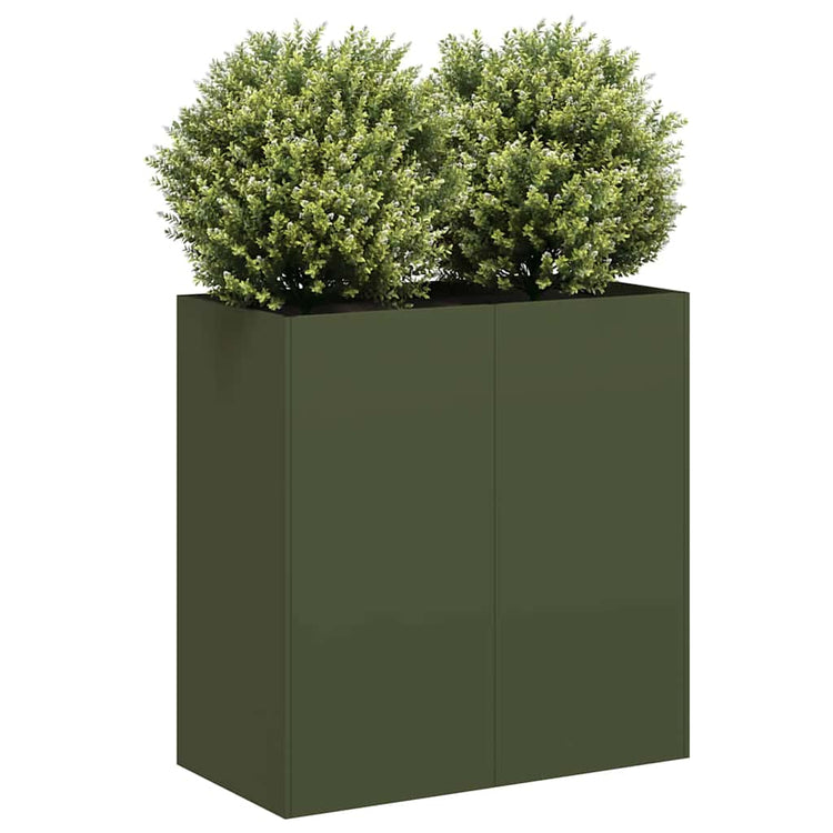Vidaxx jardinière 40x40x80 cm acier laminé à froid vert olive