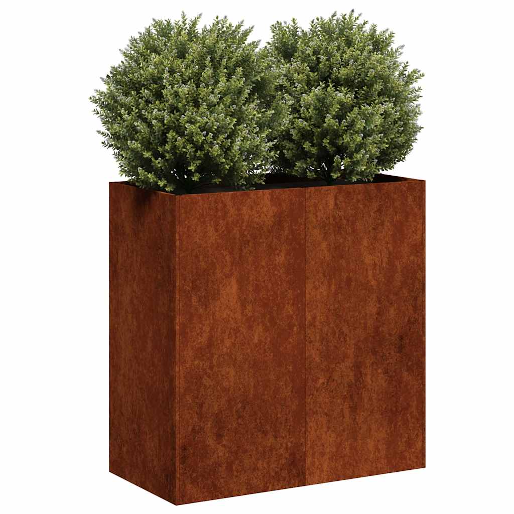 Vidaxx jardinière rouillé 80x40x80 cm acier résistant aux intempéries