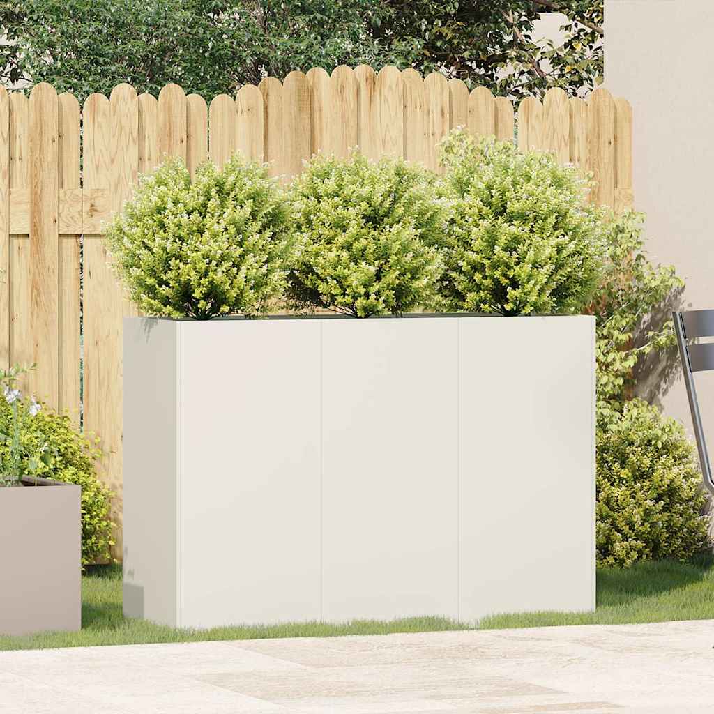 Vidaxx jardinière 120x40x80 cm acier laminé à froid blanc