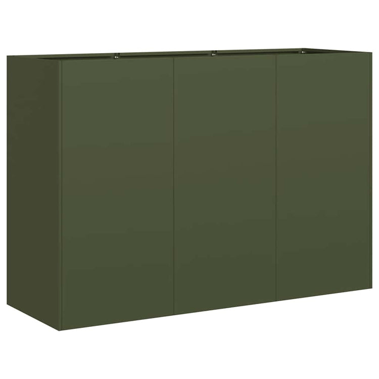 Vidaxx jardinière 120x40x80 cm acier laminé à froid vert olive