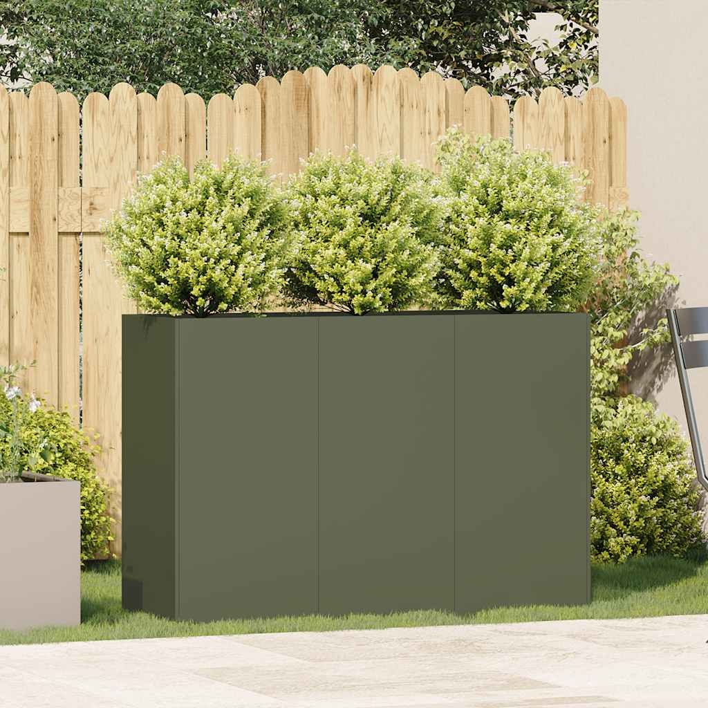 Vidaxx jardinière 120x40x80 cm acier laminé à froid vert olive