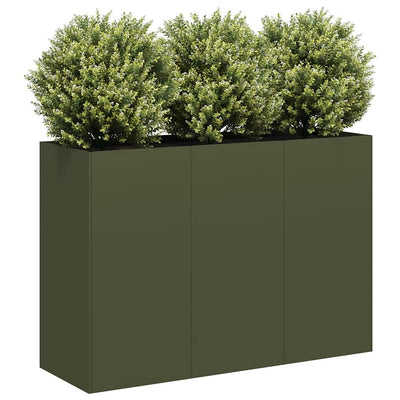 Vidaxx jardinière 120x40x80 cm acier laminé à froid vert olive
