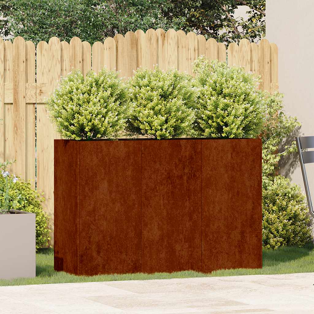 Vidaxx jardinière rouillé 120x40x80 cm acier résistant aux intempéries